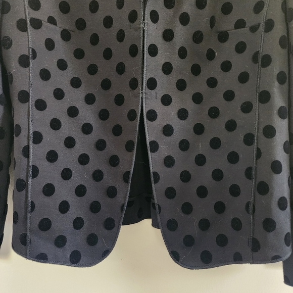 Akris Punto Black Velvet Polka Dot Blazer Jacket Size 10 - Picture 6 of 16